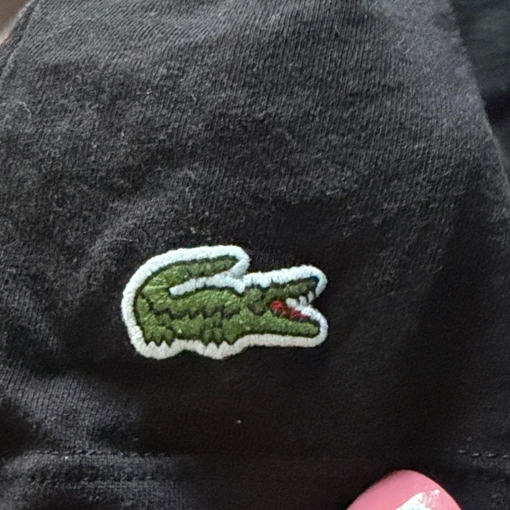 LacosteSmall  Black T shirt with Green Crocodile Patch